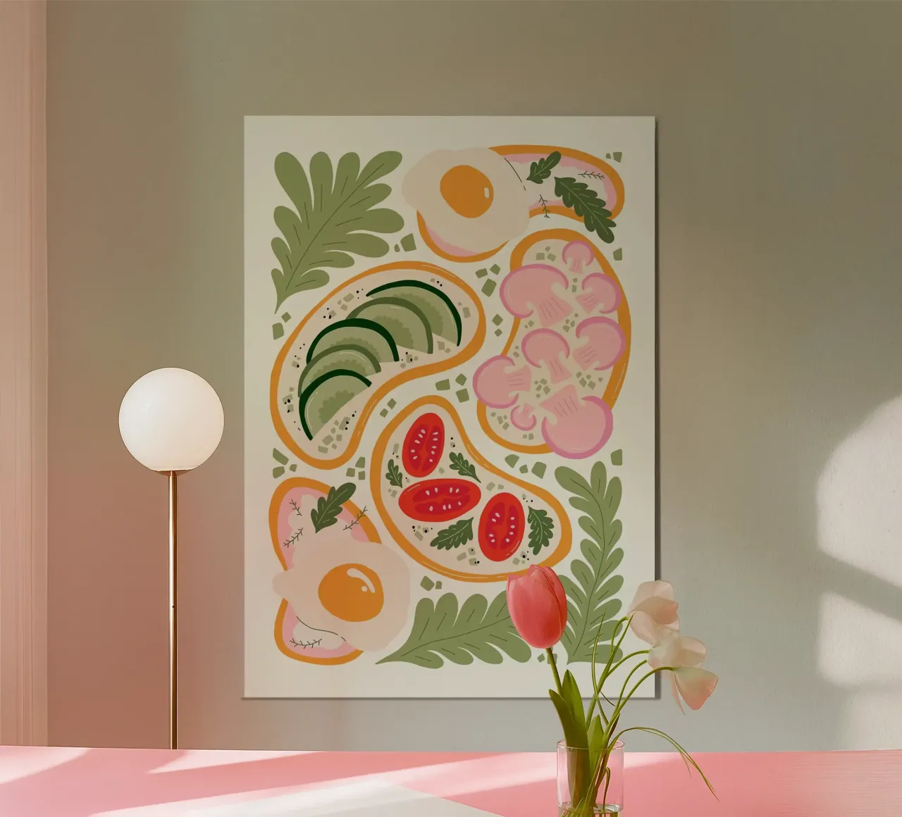 Illustrazione dei toast per la colazione alluminio dibond da bazi