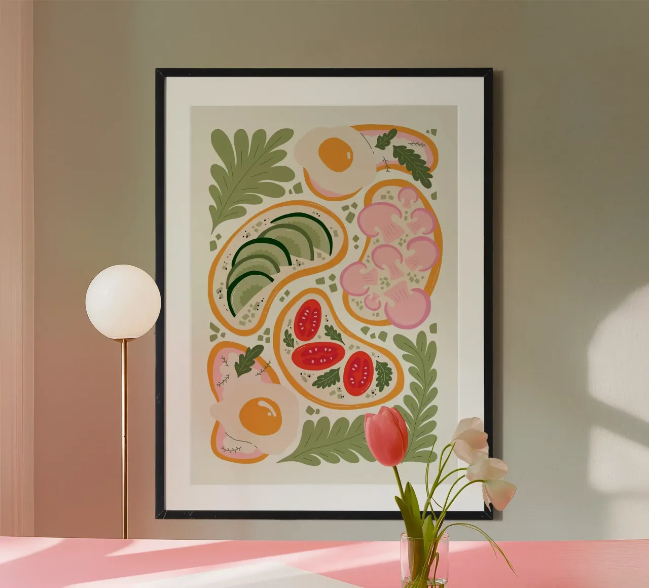 Illustrazione dei toast per la colazione carta hahnemühle da bazi