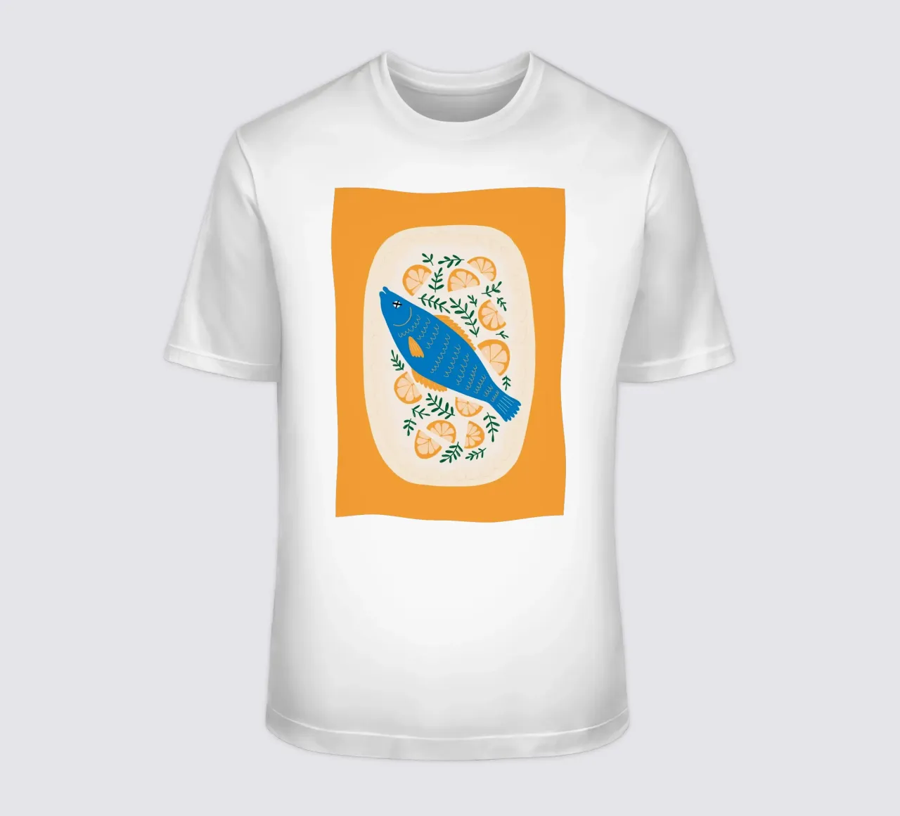 Pesce azzurro al limone t-shirt da bazi