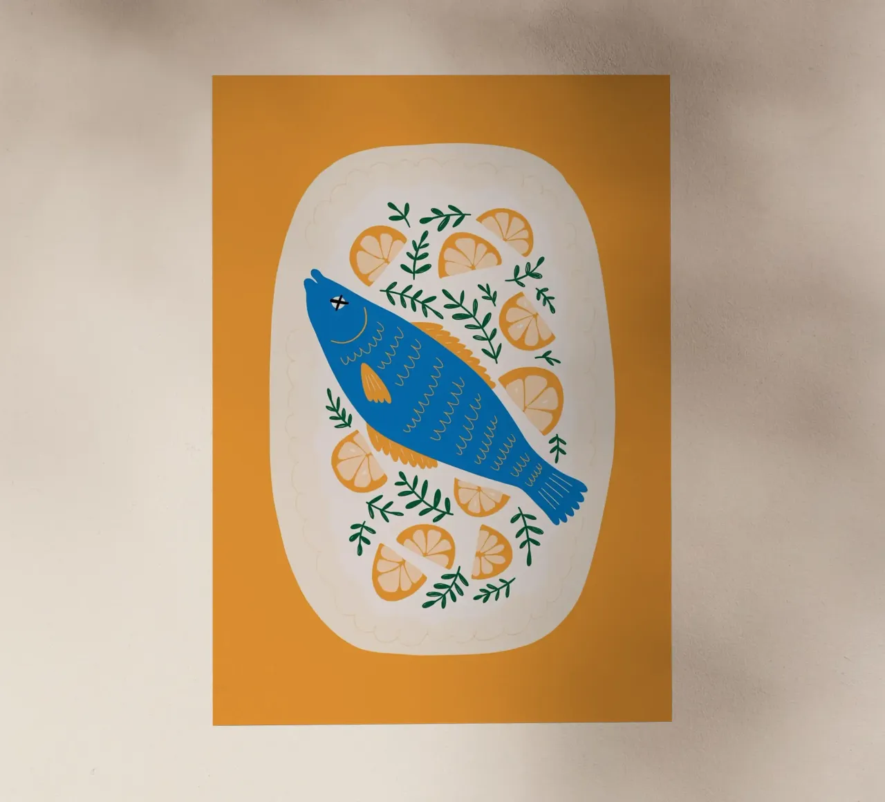 Blauer Fisch mit Zitrone Backlit Folie von bazi