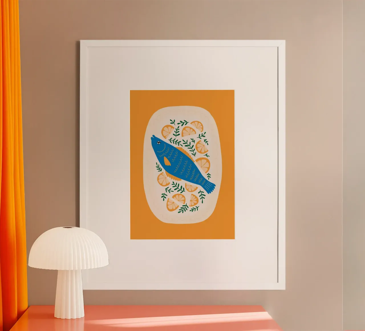 Blauer Fisch mit Zitrone Hahnemühle von bazi