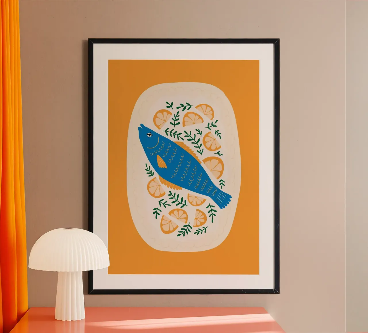 Blauer Fisch mit Zitrone Hahnemühle von bazi