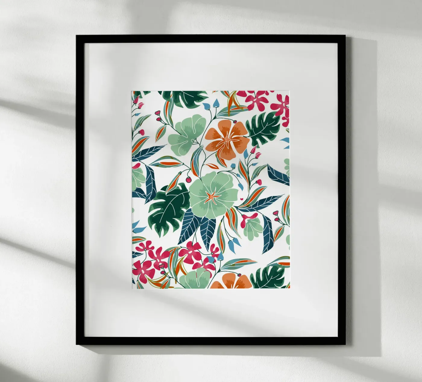 Mint + Rust Florals poster by 83oranges.com