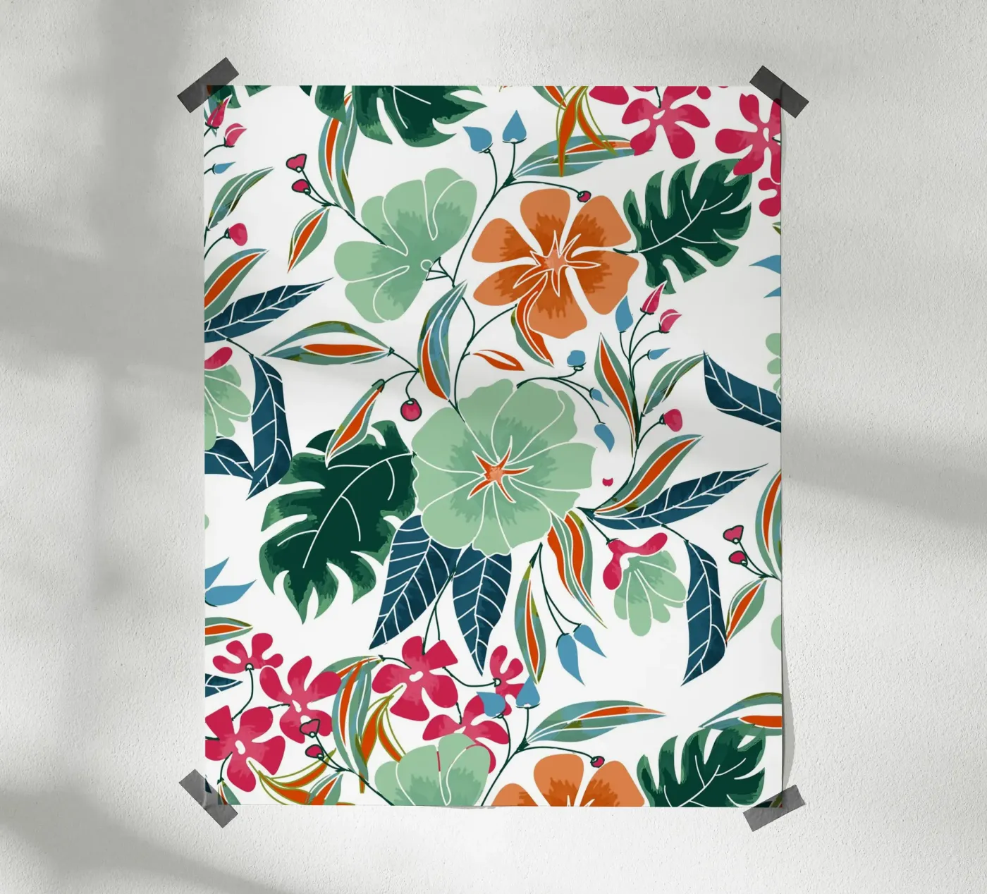 Mint + Rust Florals poster by 83oranges.com