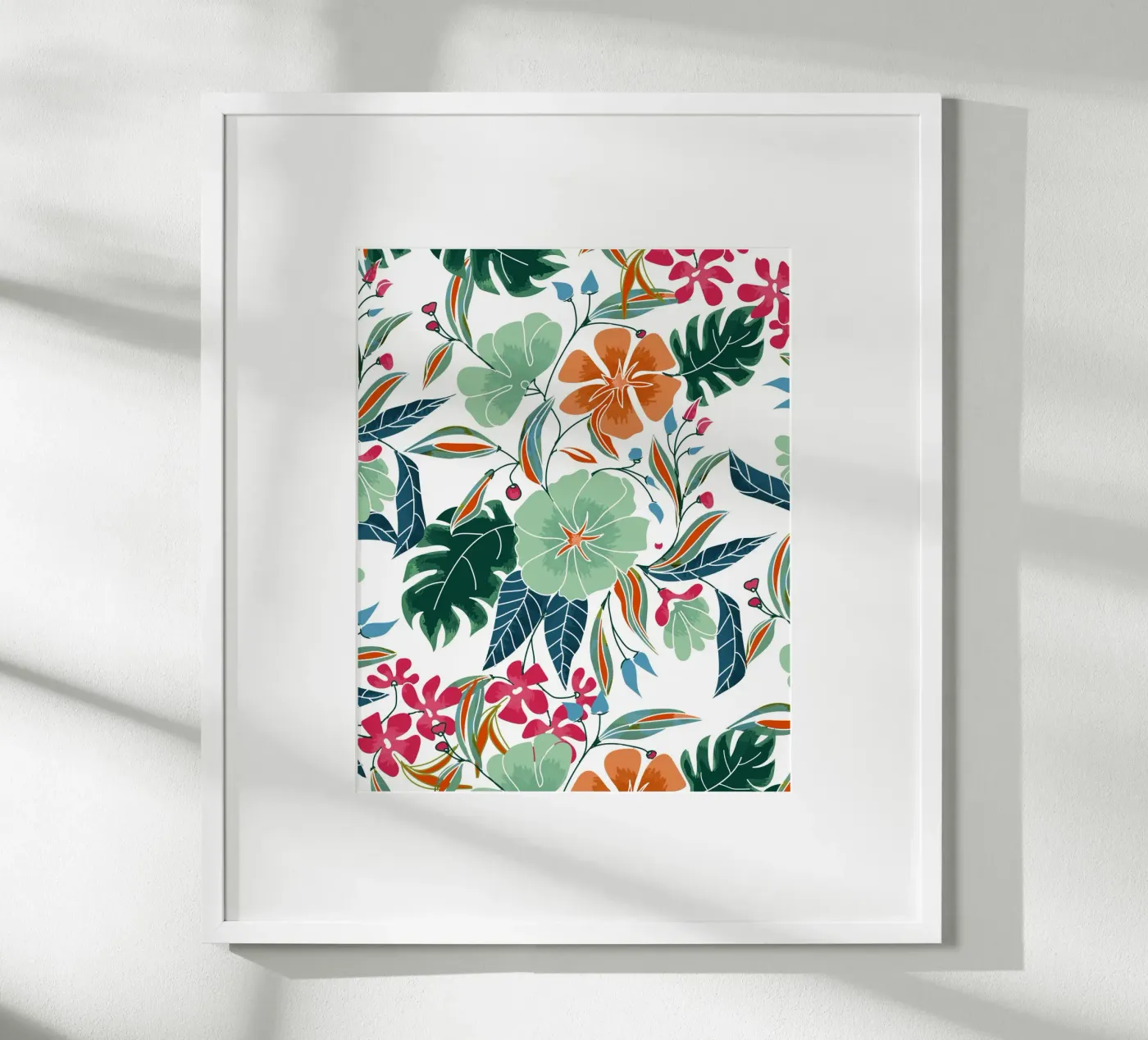 Mint + Rust Florals poster by 83oranges.com