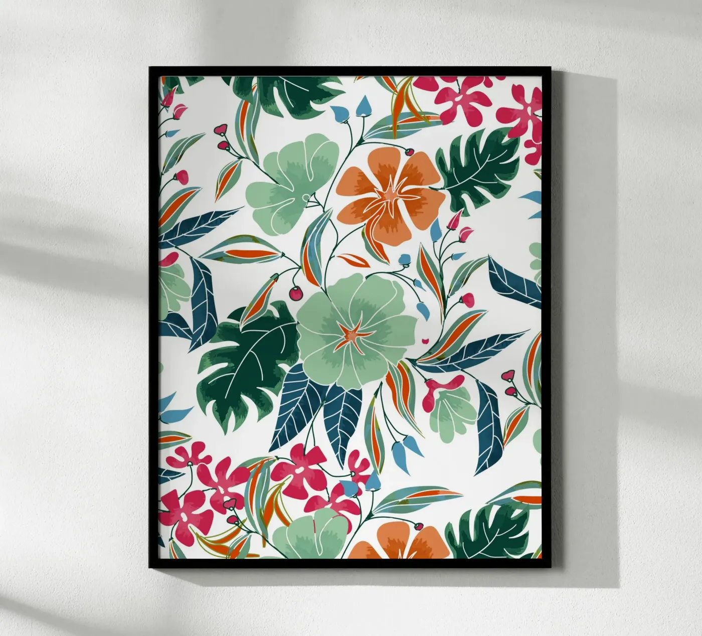 Mint + Rust Florals poster by 83oranges.com