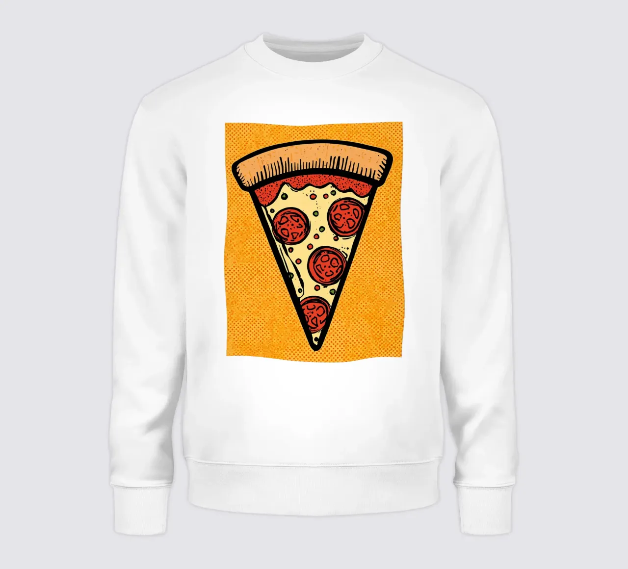 Pop-Art Fetta di pizza al salame su sfondo a pois felpa da DesignDoodle