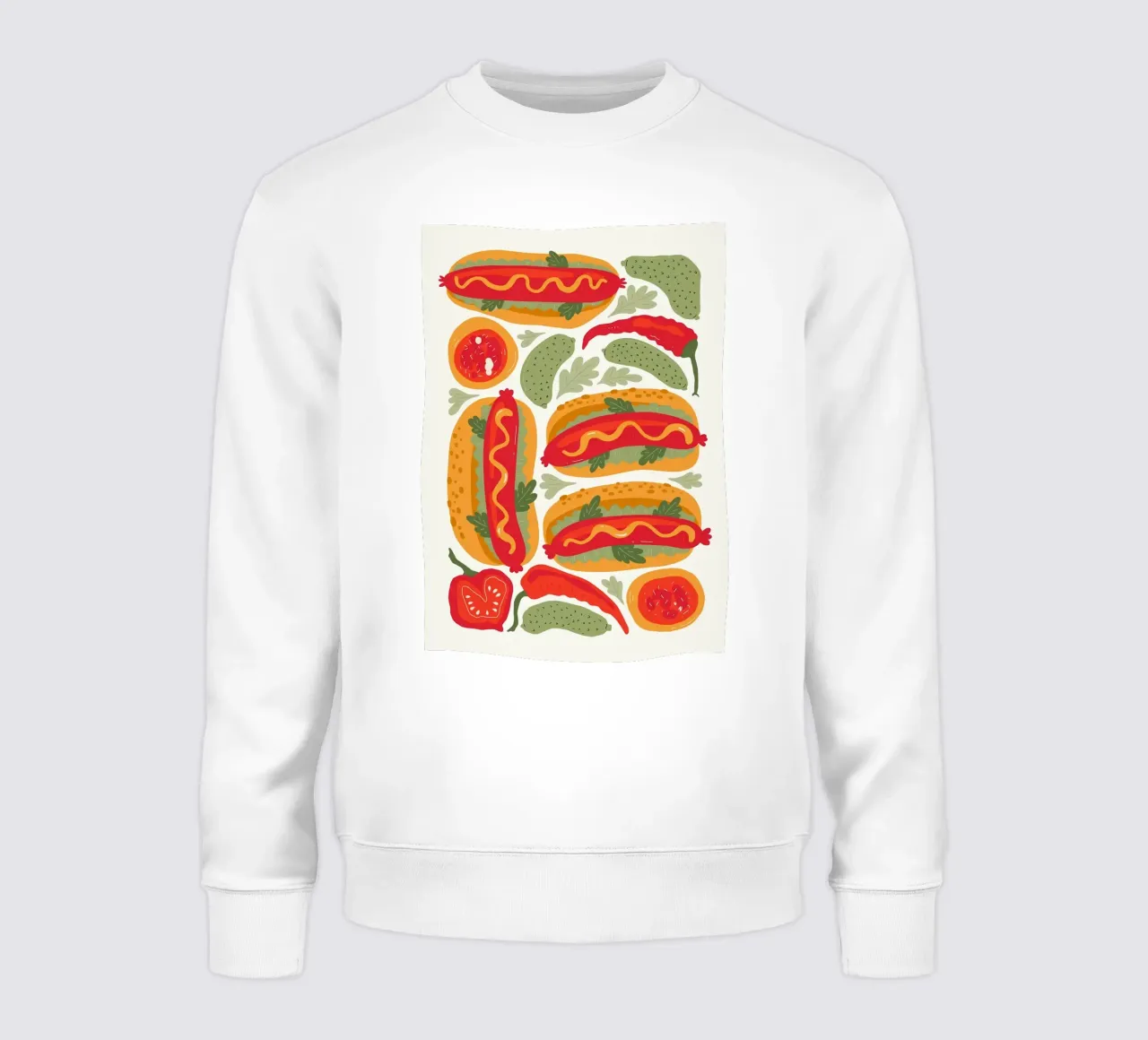 Ilustración de un perrito caliente sudadera de bazi