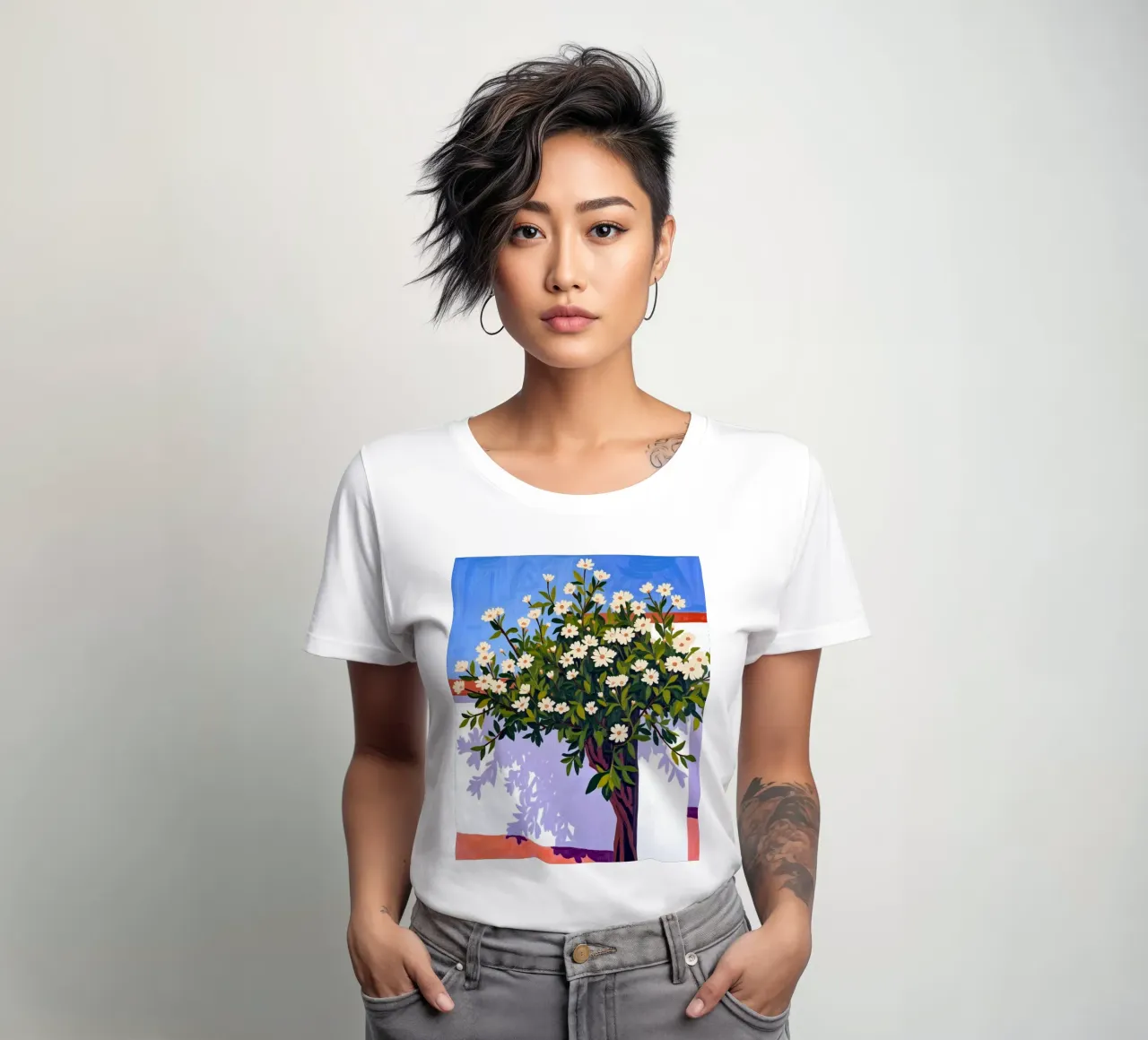 Waar schaduwen bloeien dames t-shirt getailleerd van 83oranges
