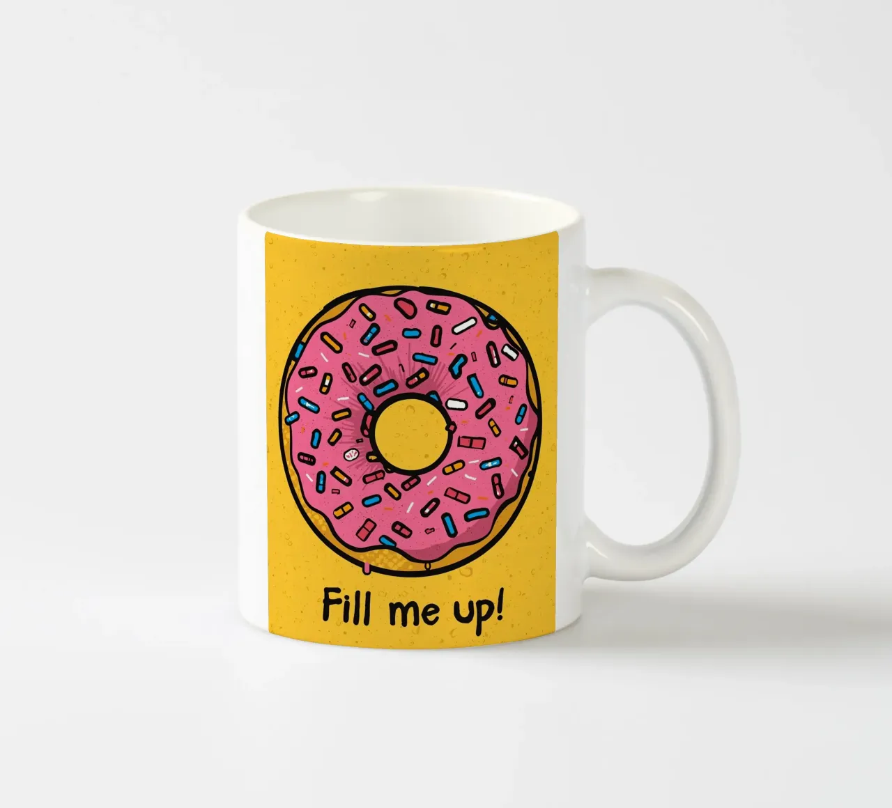 Roze Frosted Donut met Sprinkles "Fill Me Up! keramische mok van DesignDoodle