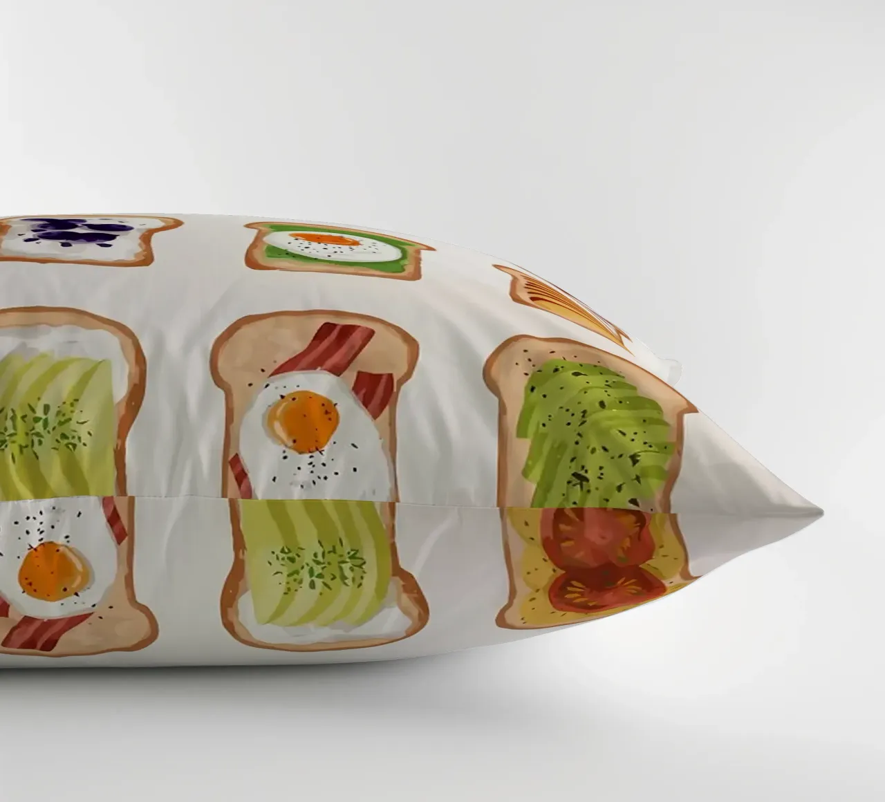 Pane tostato con vari condimenti cuscino da bazi