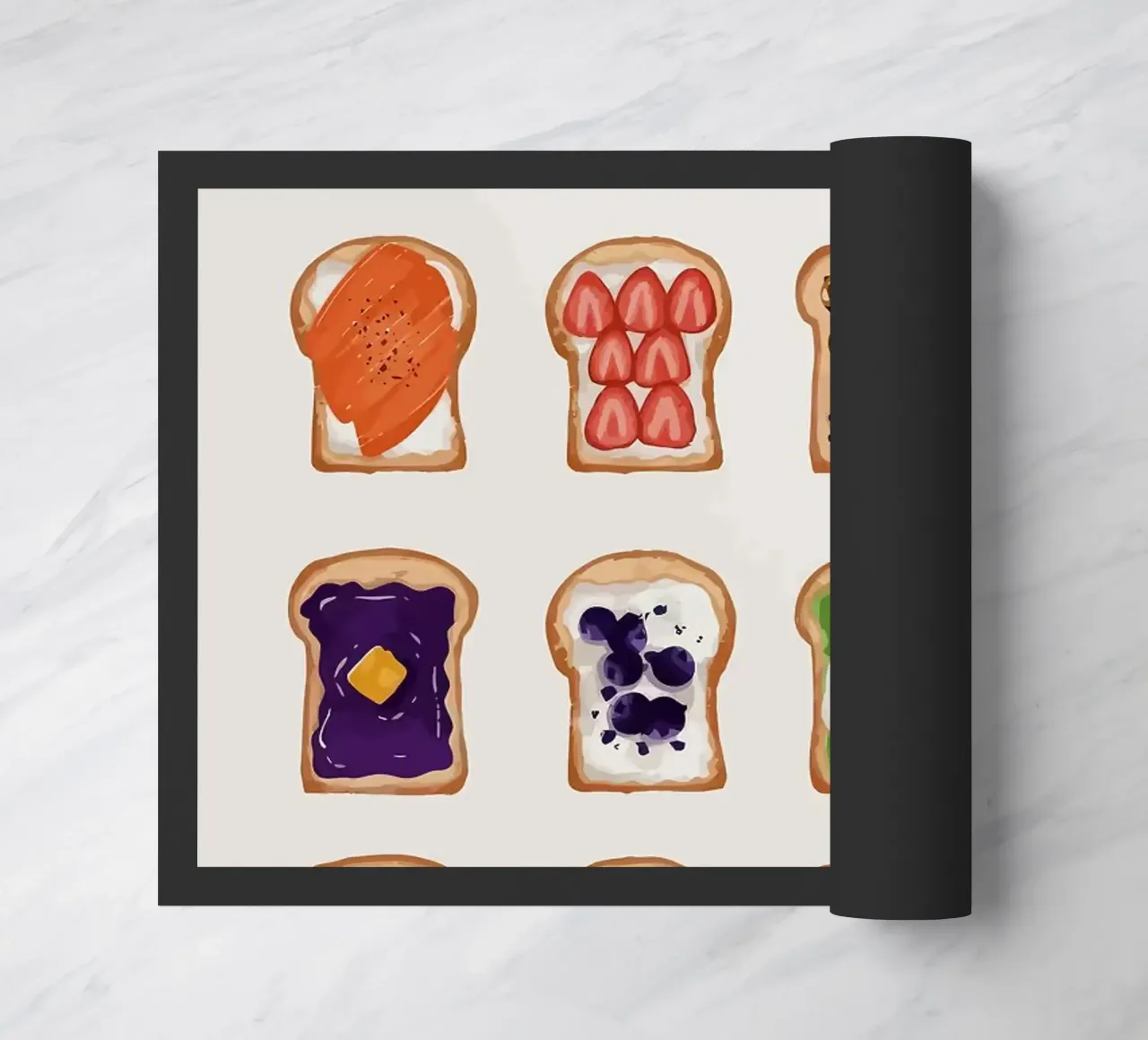 Pane tostato con vari condimenti zerbino da bazi