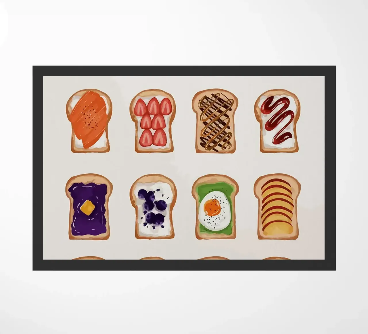 Pane tostato con vari condimenti zerbino da bazi