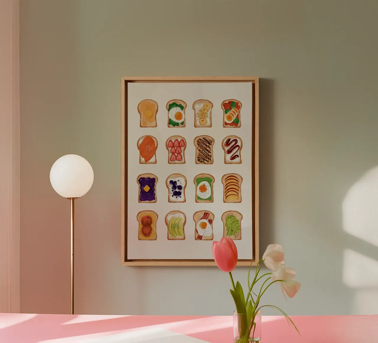 Toasted Bread with Various Toppings canvas by bazi