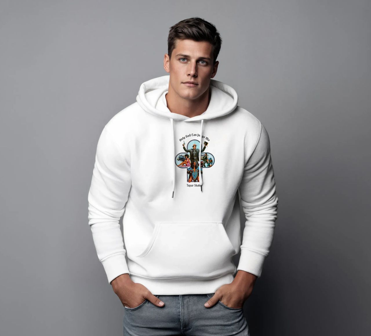 Only God can judge me felpa con cappuccio da Ads Libitum