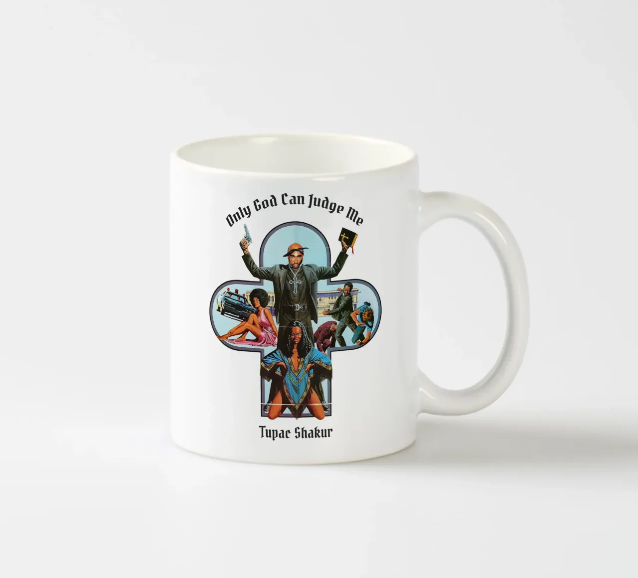 Only God can judge me ceramic mug by Ads Libitum