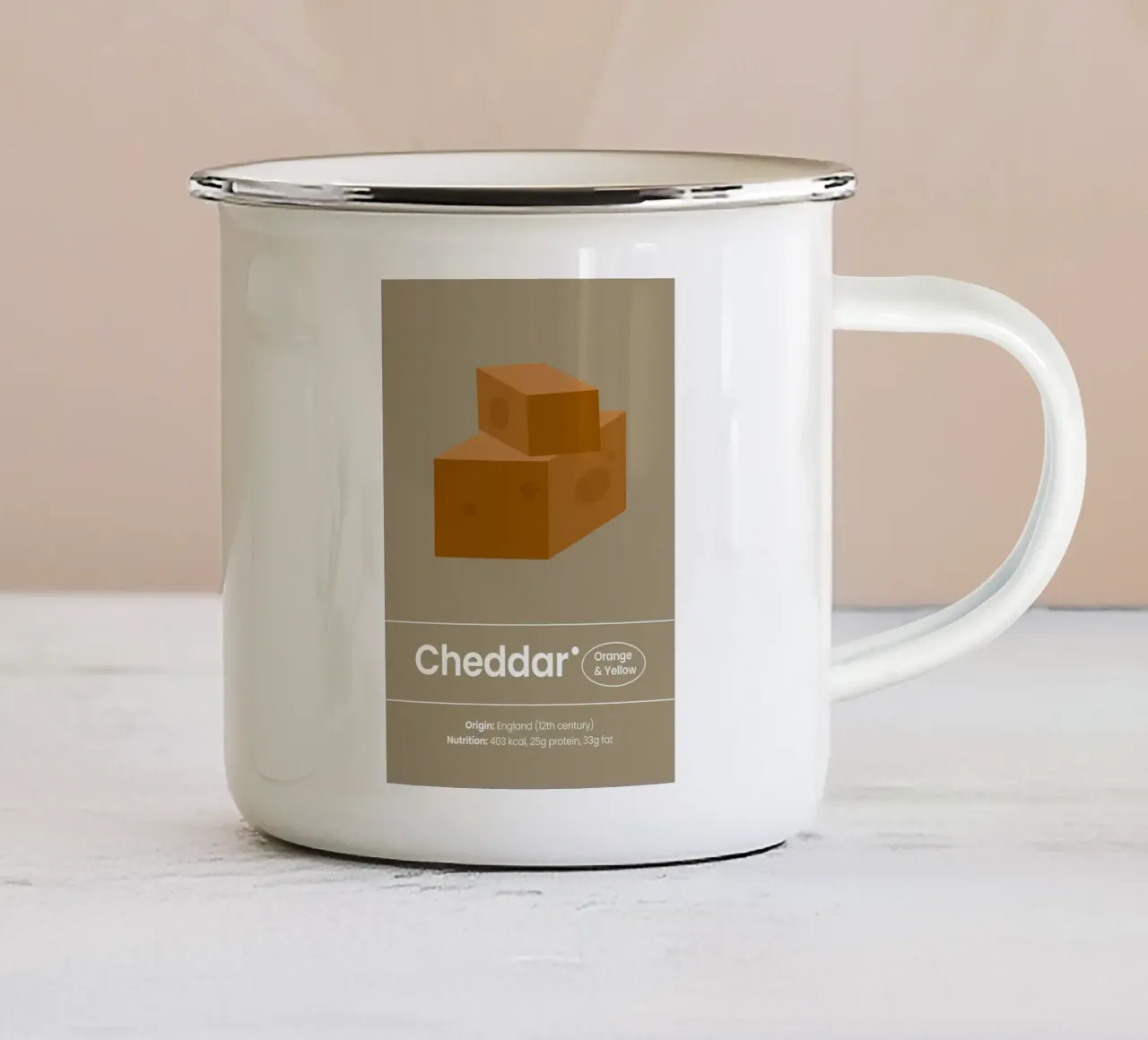 L'arte del Cheddar tazza in smalto da bazi