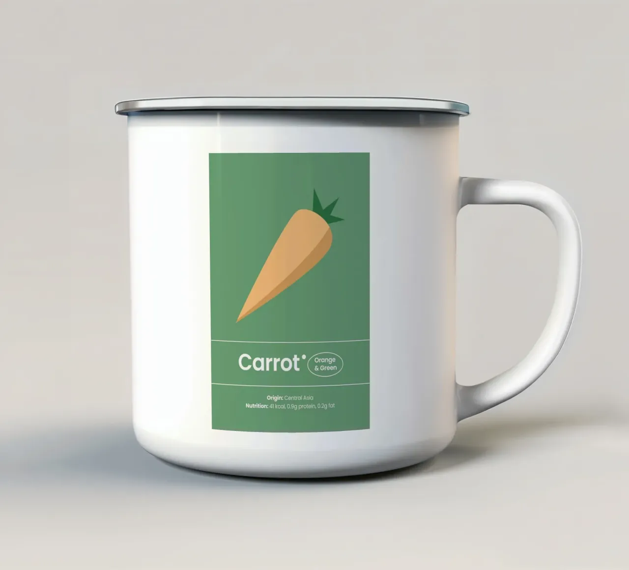 L'arte della carota tazza in smalto da bazi