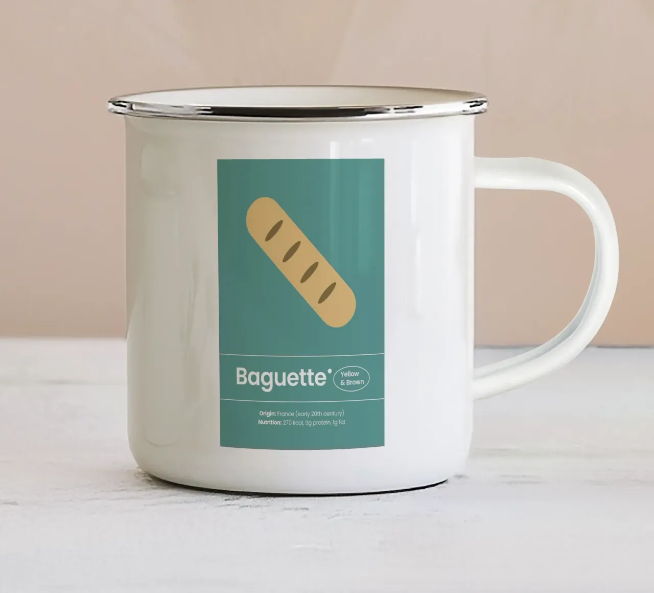 L'arte della baguette tazza in smalto da bazi