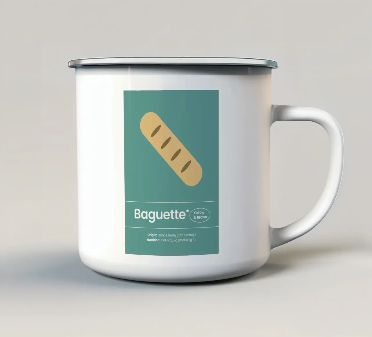 L'arte della baguette tazza in smalto da bazi
