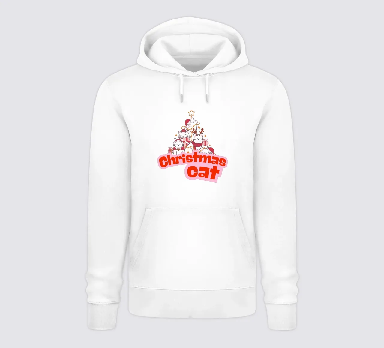 Gatto di Natale felpa con cappuccio da arleneturnershop