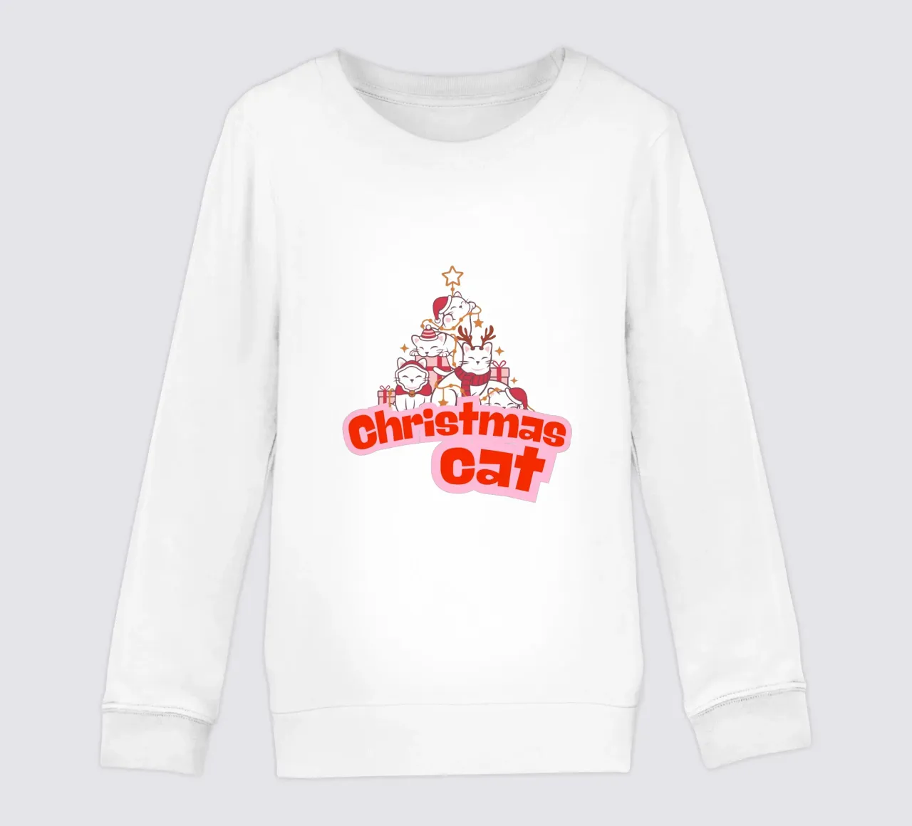 Gatto di Natale felpa bambino da arleneturnershop