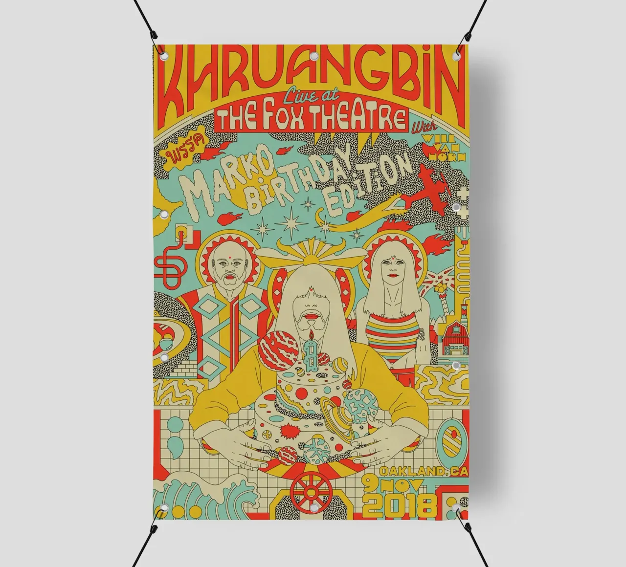 Tra funk e serenità Khruangbin Poster telo in pvc da mamass
