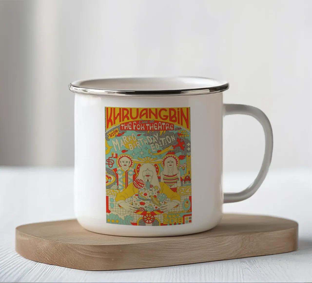 Tra funk e serenità Khruangbin Poster tazza in smalto da mamass