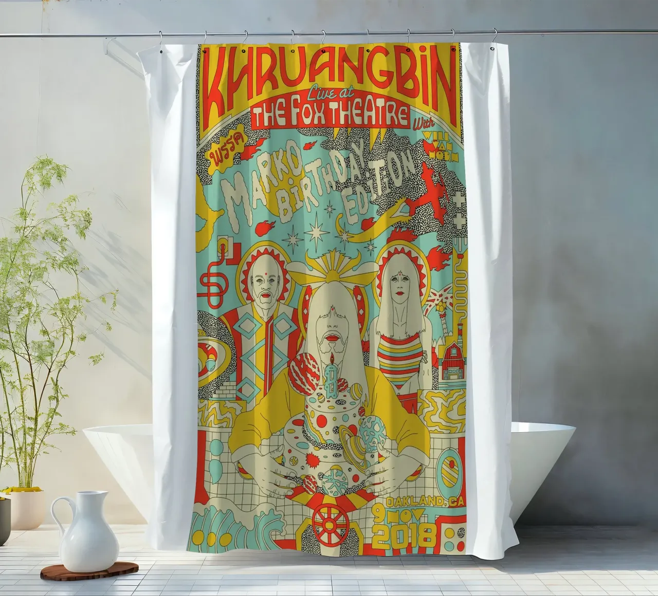 Tra funk e serenità Khruangbin Poster tenda da doccia da mamass