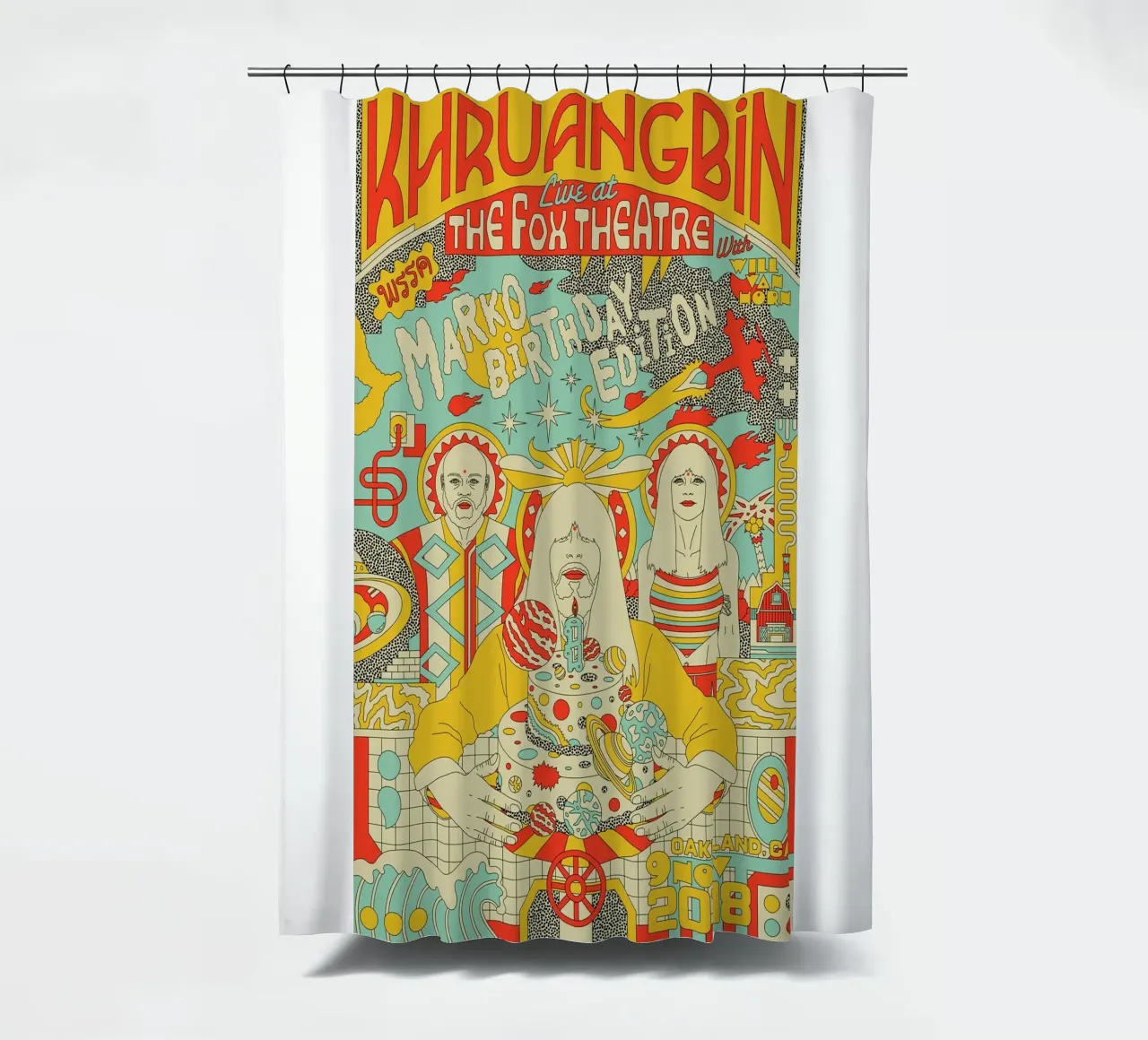 Tra funk e serenità Khruangbin Poster tenda da doccia da mamass