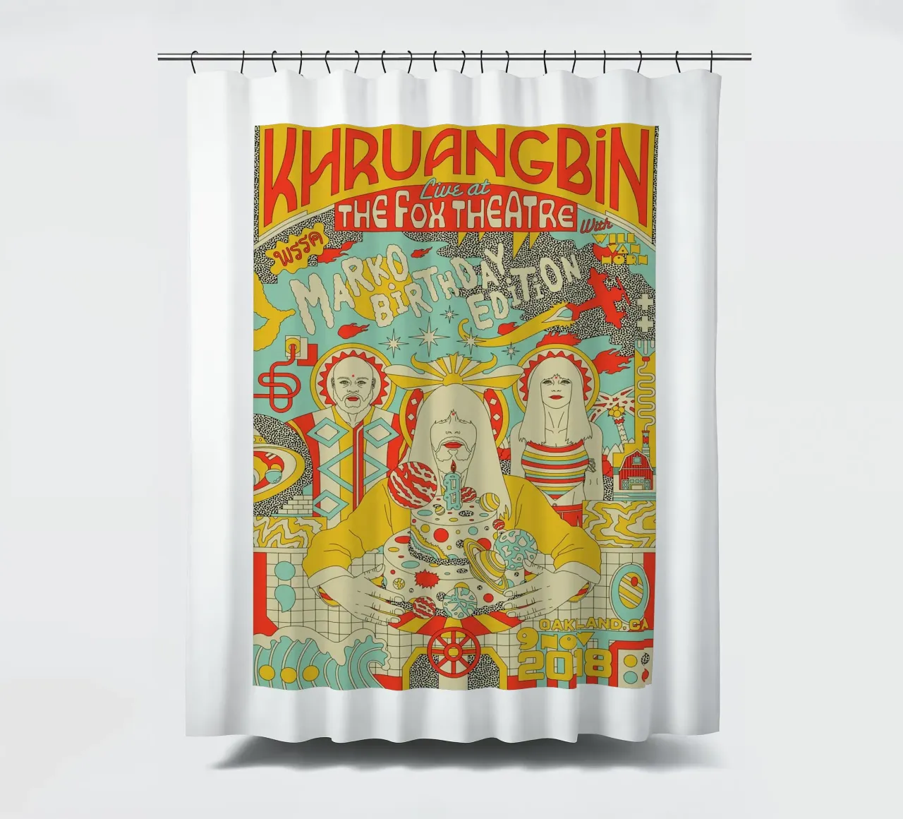 Tra funk e serenità Khruangbin Poster tenda da doccia da mamass