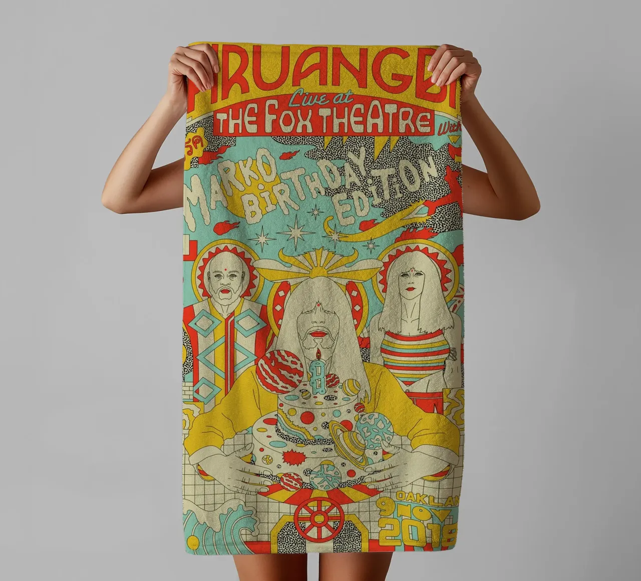 Tra funk e serenità Khruangbin Poster asciugamano da bagno da mamass