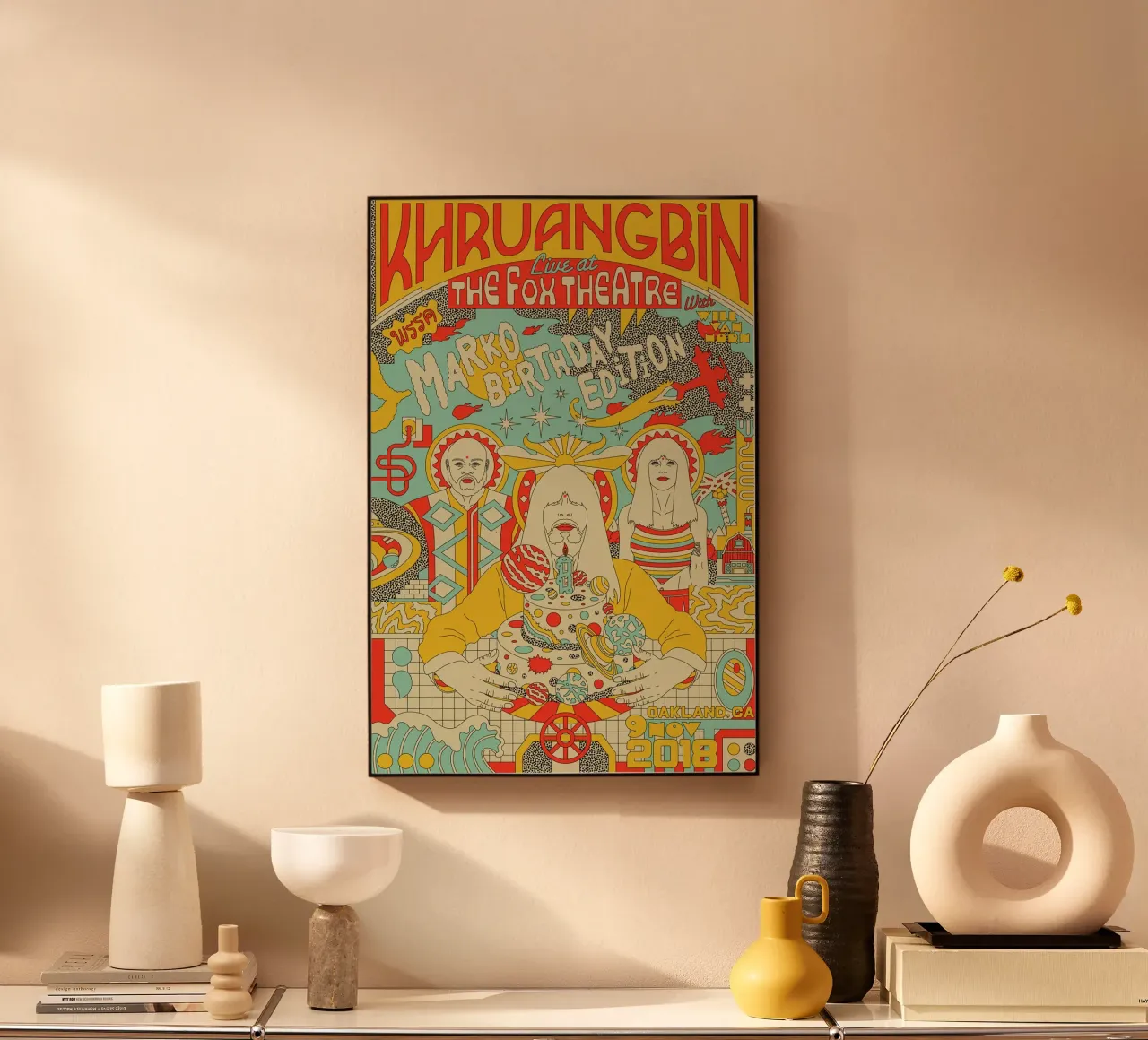 Tra funk e serenità Khruangbin Poster plexiglass da mamass