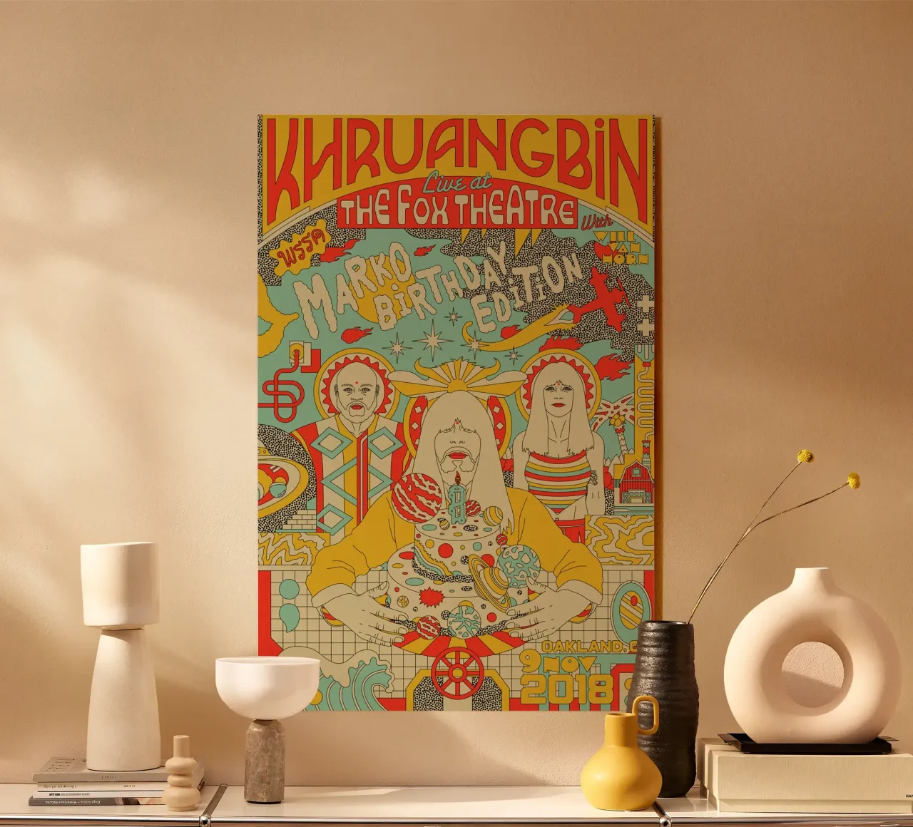 Tra funk e serenità Khruangbin Poster plexiglass da mamass
