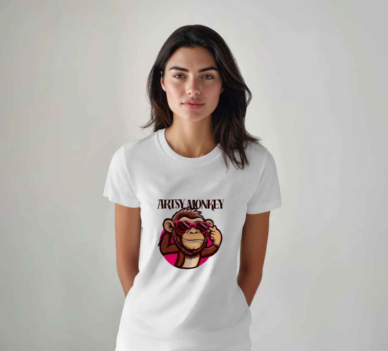 Scimmia artistica t-shirt da arleneturnershop