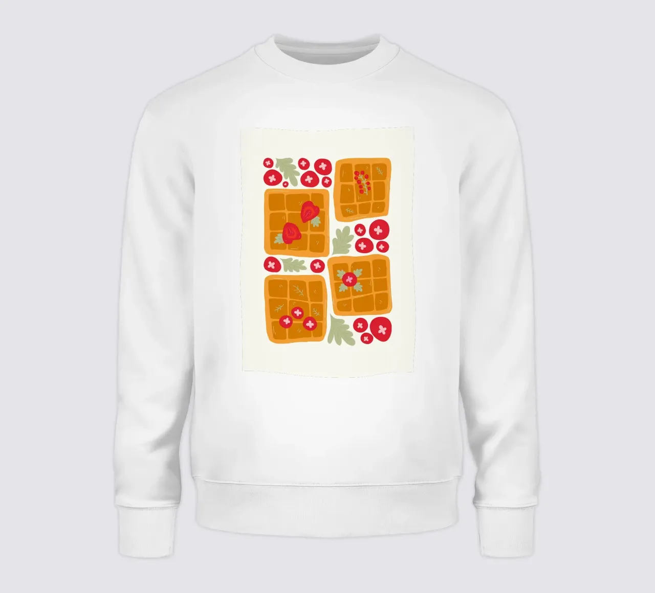 Waffeln mit Beeren und Blättern Sweatshirt von bazi