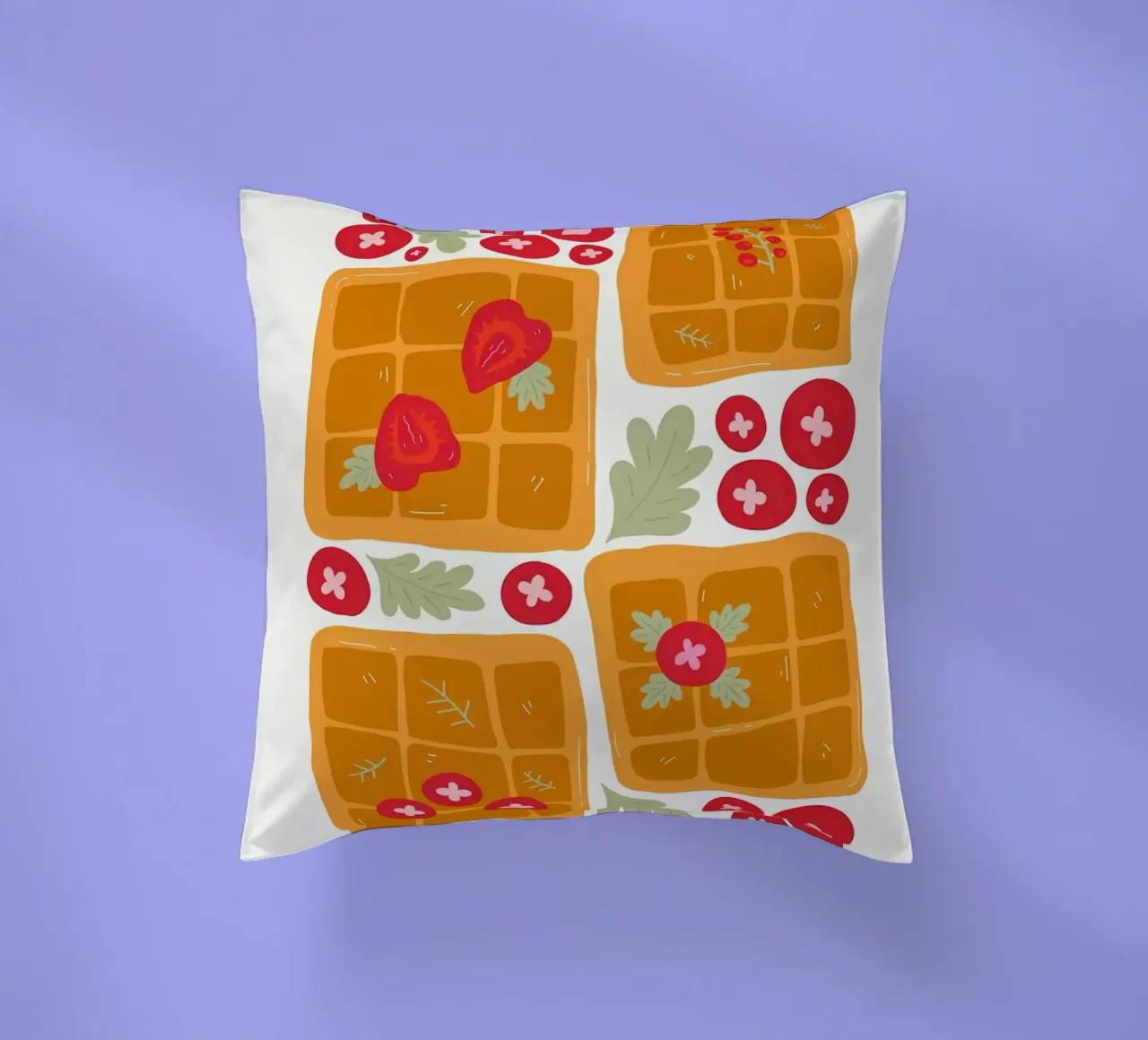 Waffle con bacche e foglie cuscino da bazi