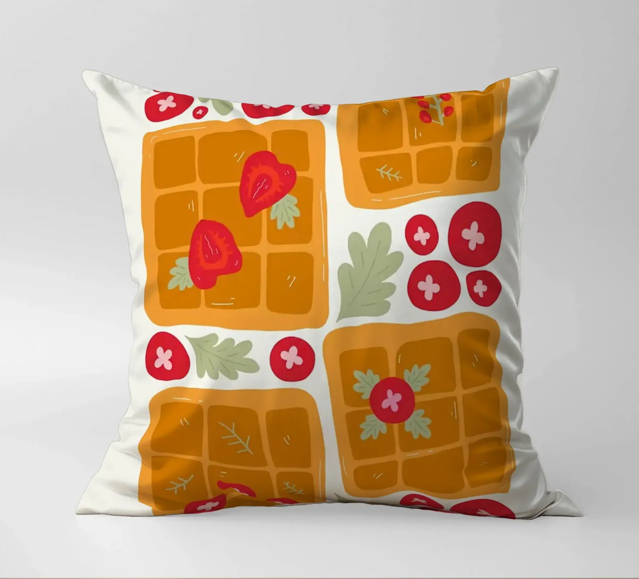 Waffle con bacche e foglie cuscino da bazi