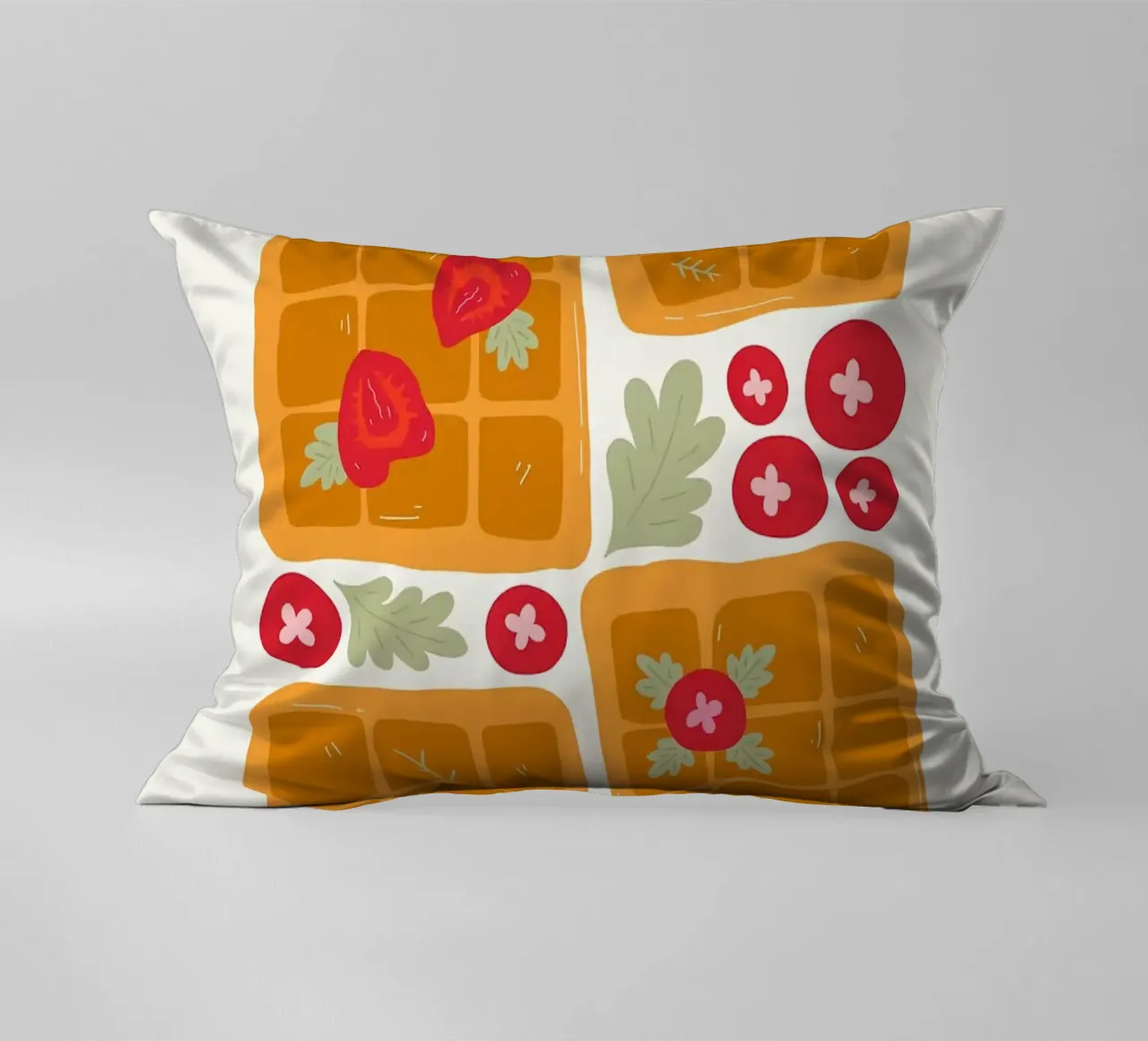 Waffle con bacche e foglie cuscino da bazi