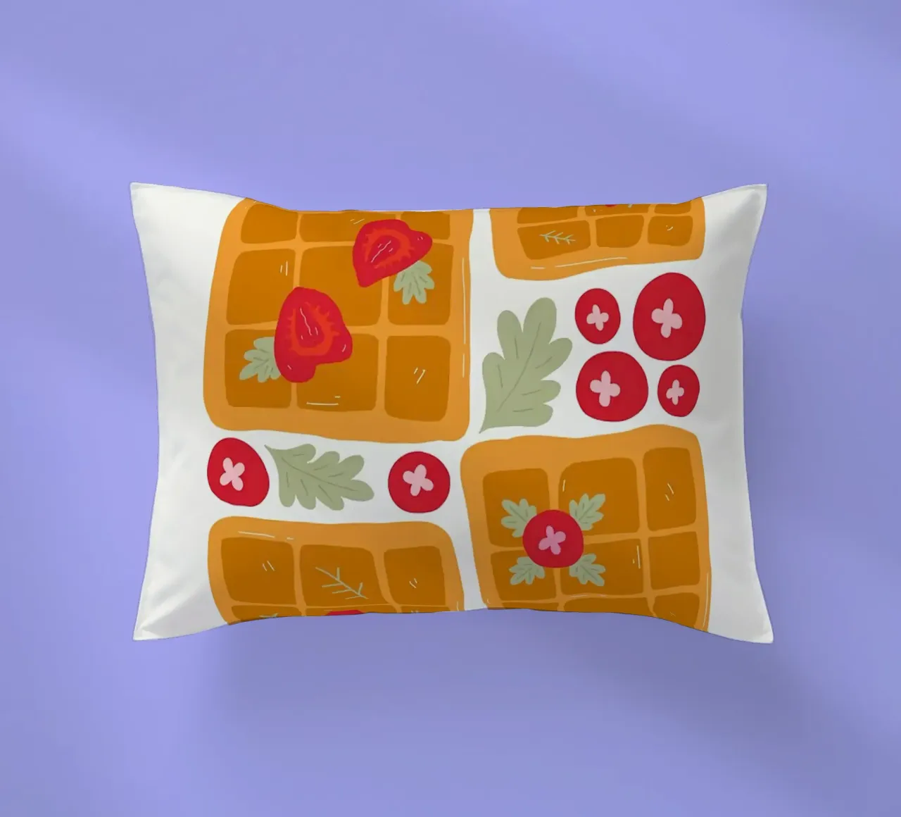 Waffle con bacche e foglie cuscino da bazi