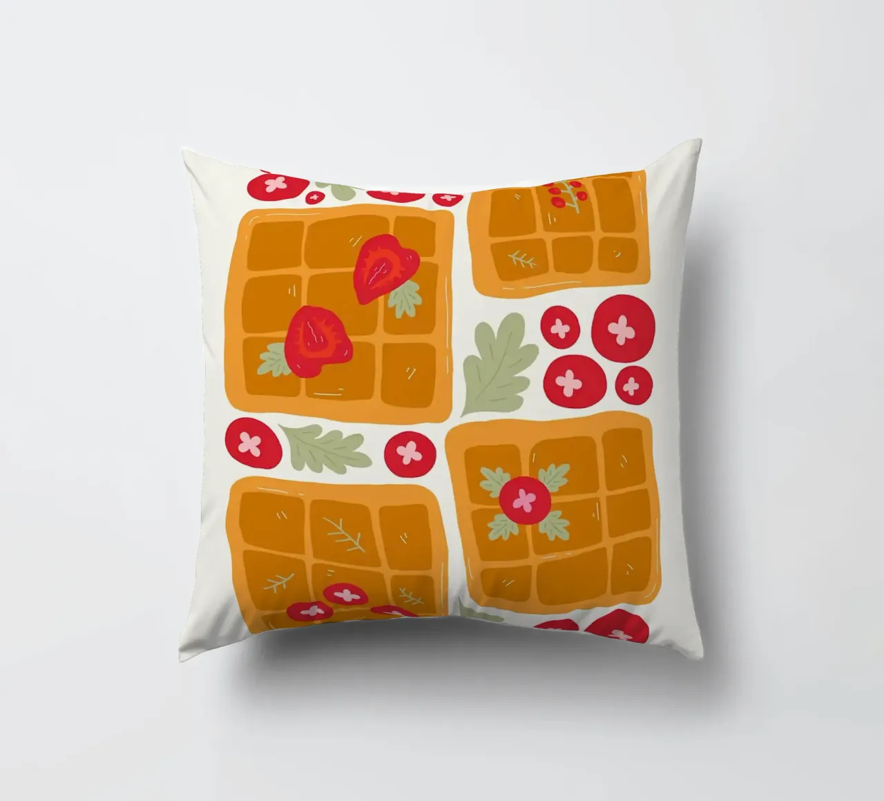 Waffle con bacche e foglie cuscino da bazi