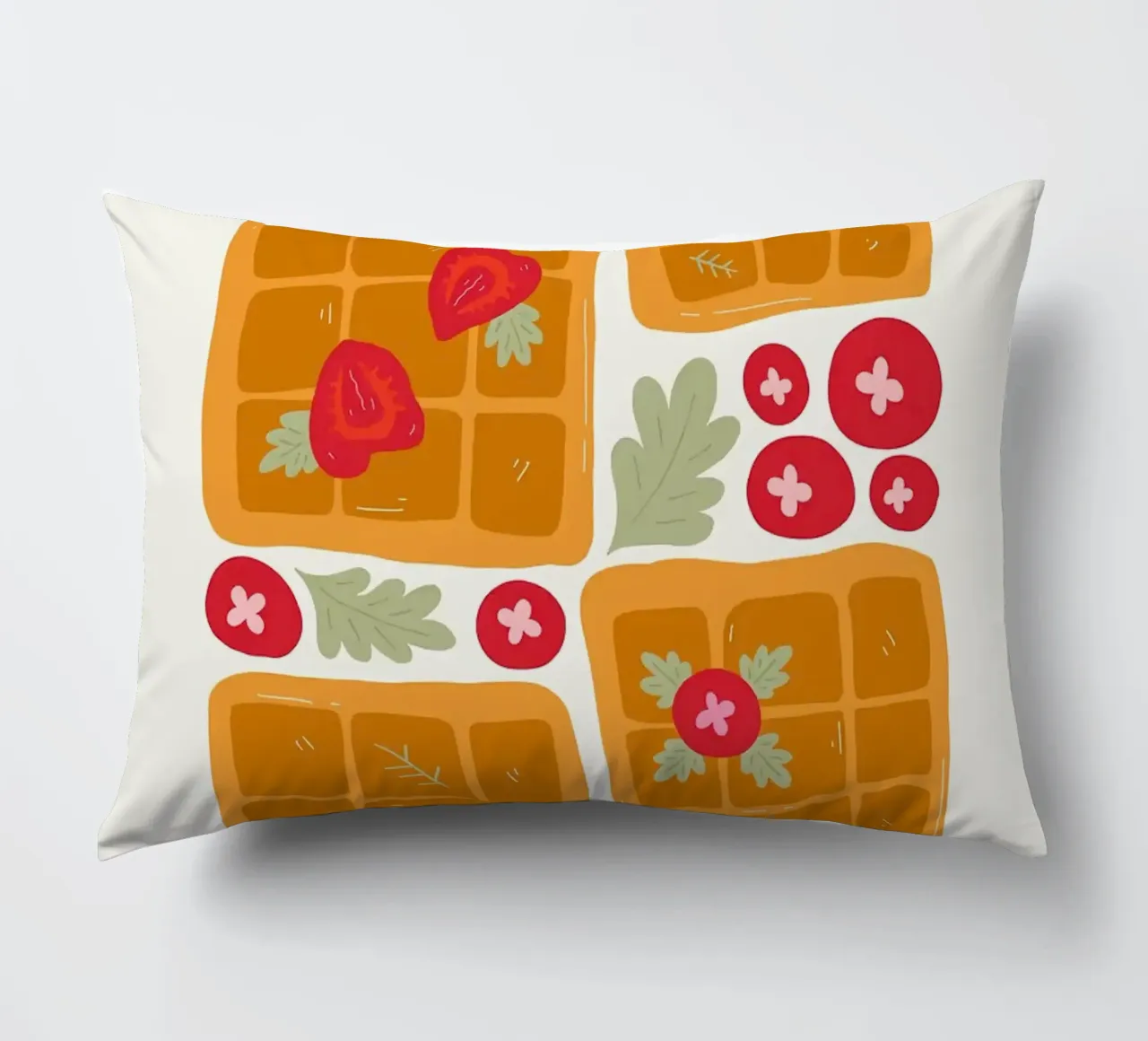 Waffle con bacche e foglie cuscino da bazi