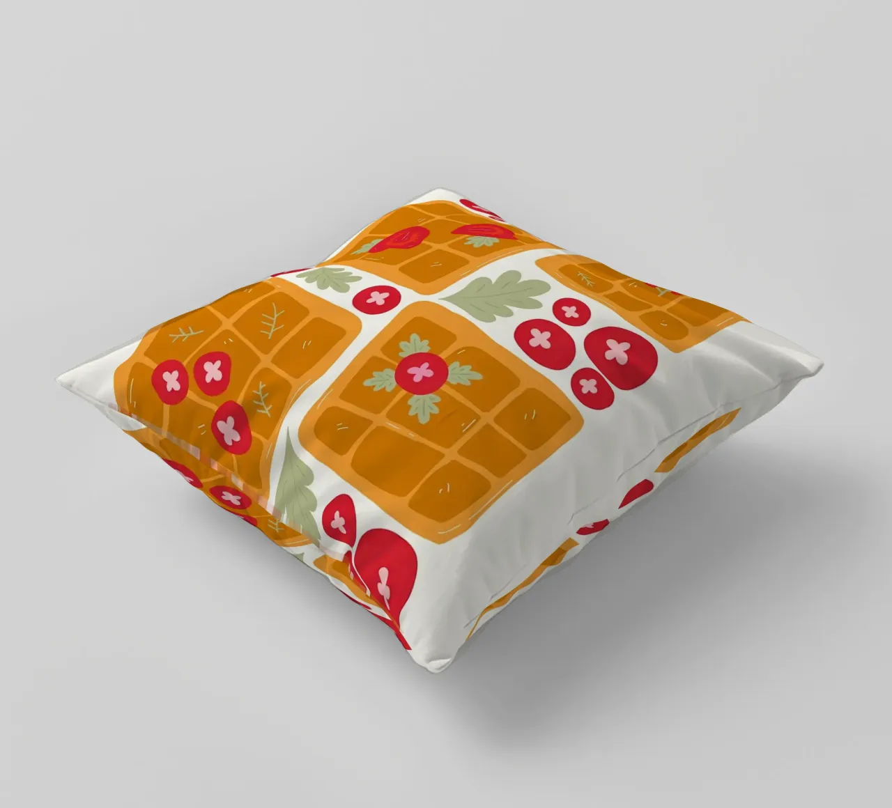 Waffle con bacche e foglie cuscino da bazi