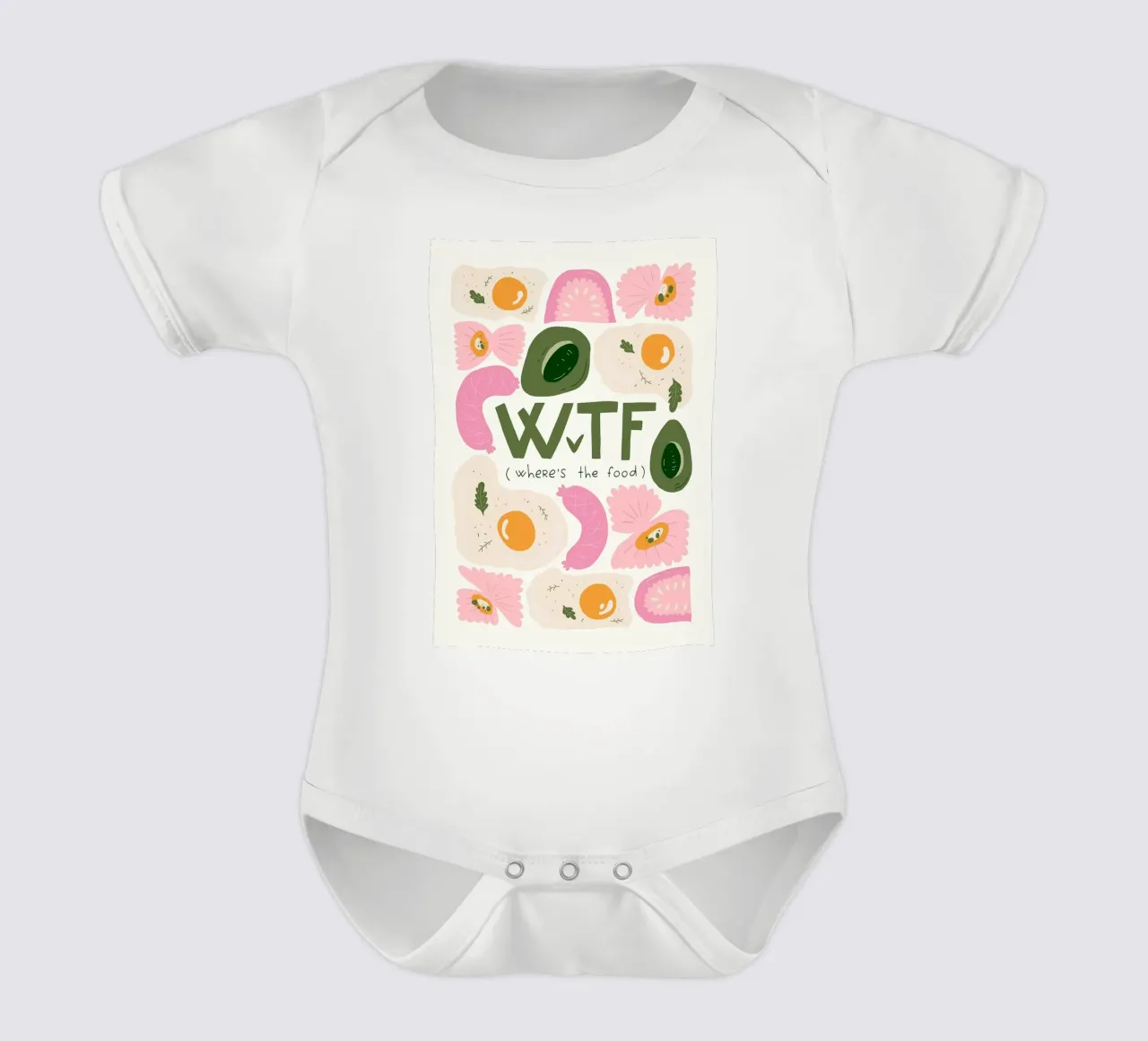 WTF - Dov'è il cibo body neonato maniche corte da bazi