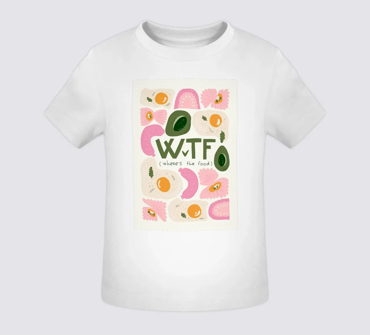 WTF - Dov'è il cibo maglietta neonato da bazi