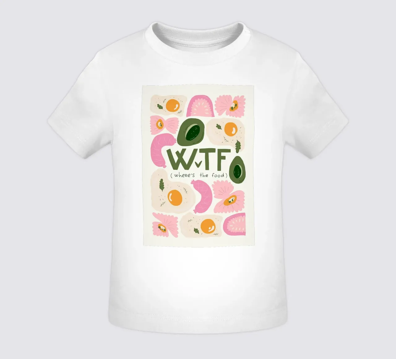 WTF - Dov'è il cibo maglietta neonato da bazi