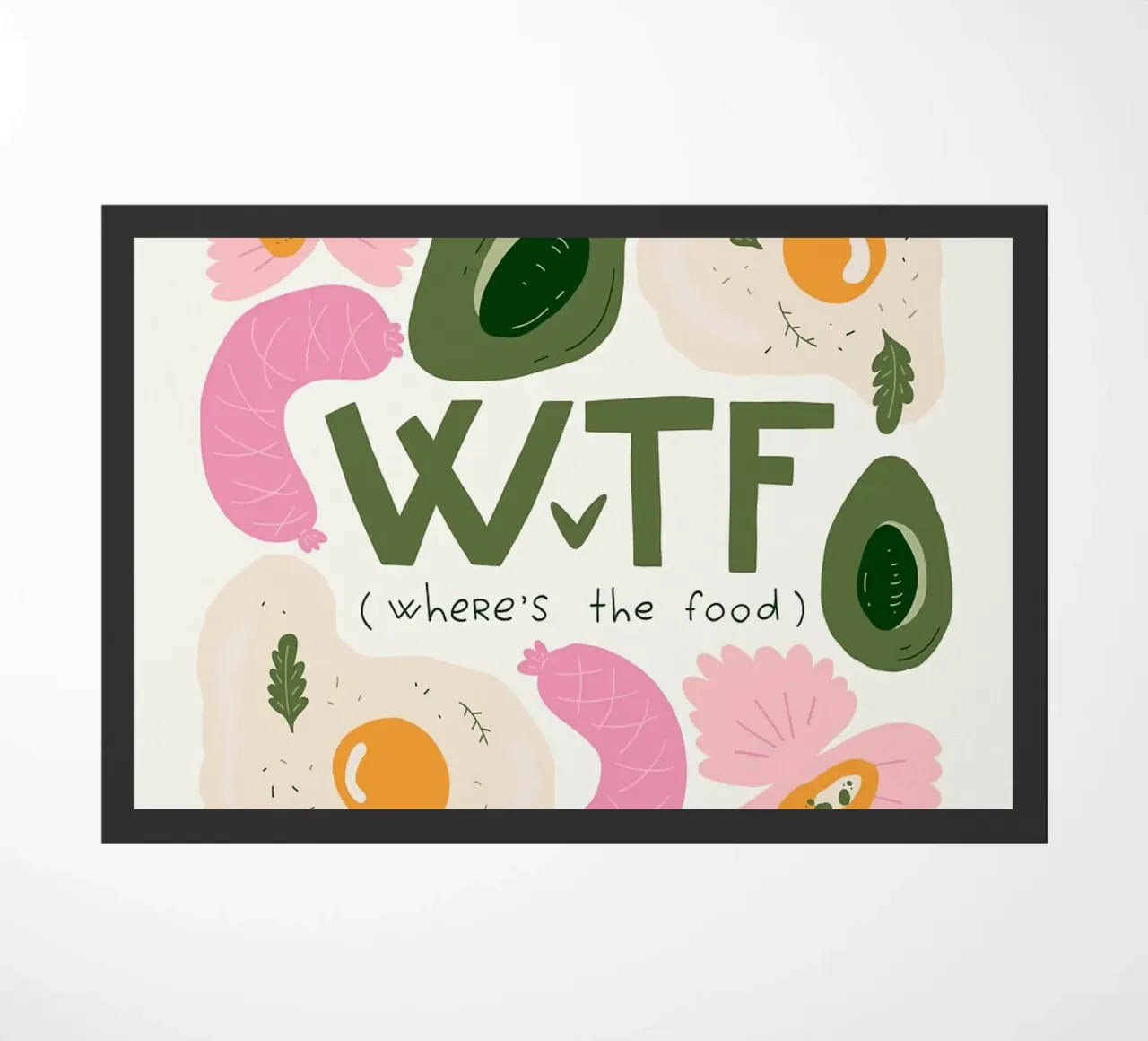 WTF - Wo ist das Essen? Fußmatte von bazi