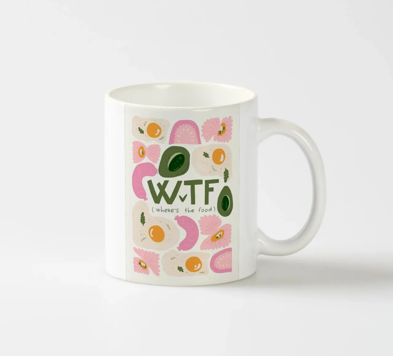 WTF - Waar is het eten? keramische mok van bazi