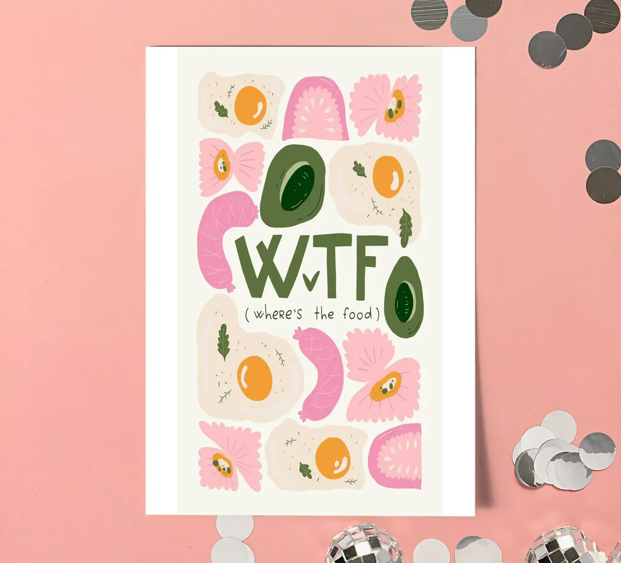 WTF - Dov'è il cibo foglio adesivo da bazi