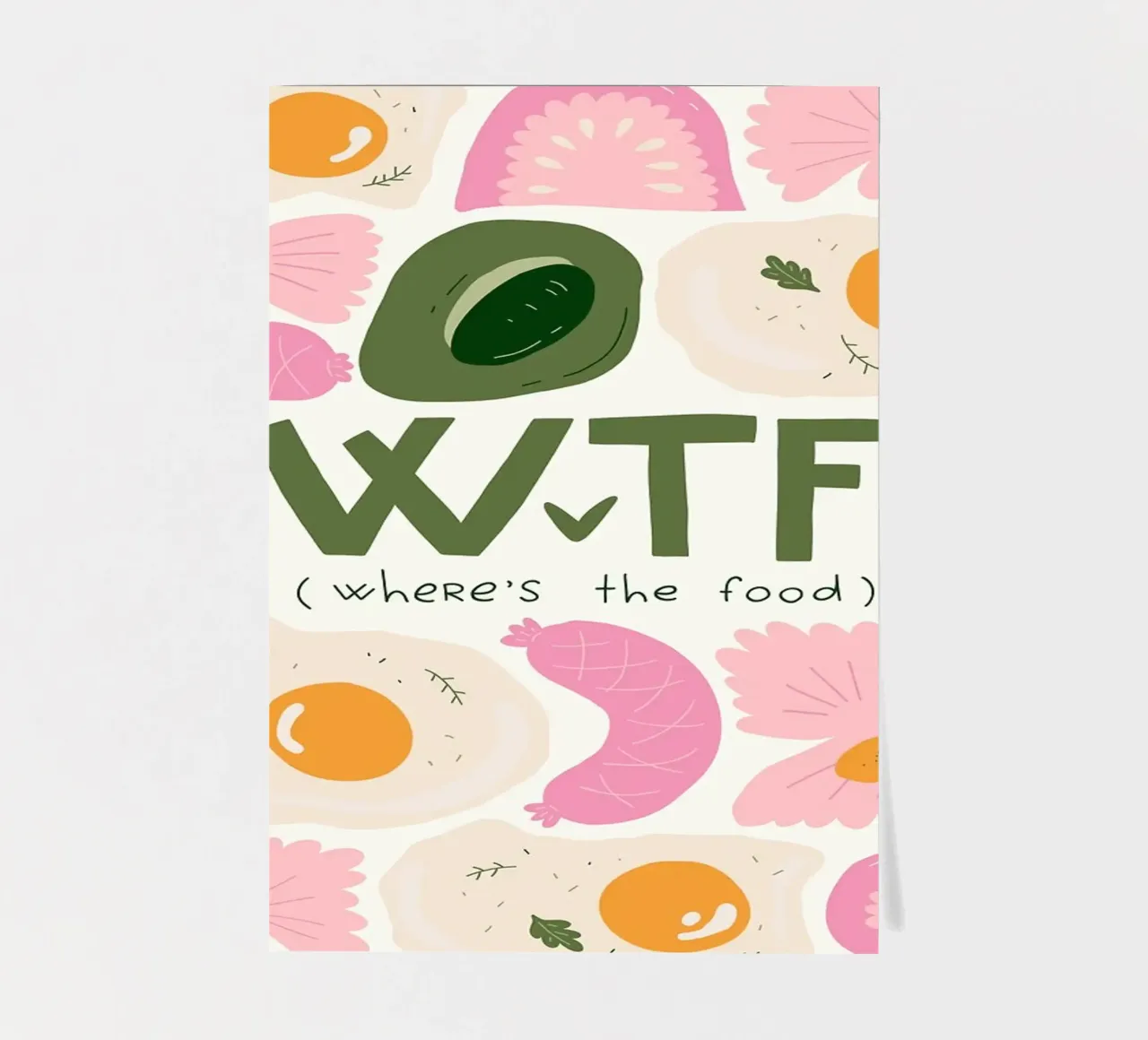 WTF - Dov'è il cibo foglio adesivo da bazi